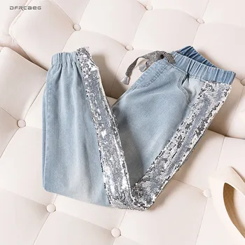5XL Plus Size BF Jeans Woman Summer 2019 Elastic Waist Sequins Patchwork Denim Pants Streetwear Vintage Trousers Jeans Femme
5XL Plus Size BF Jeans Woman Summer 2019 Elastic Waist Sequins Patchwork Denim Pants Streetwear Vintage Trousers Jeans Femme