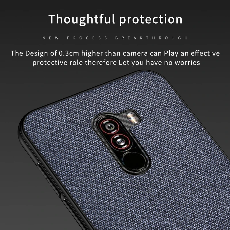 Xiaomi Pocophone F1 Cloth PC+TPU Stitching case_3