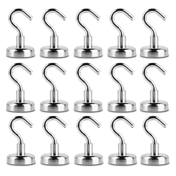26Lbs Heavy Duty Magnetic Hooks, Strong Neodymium Magnet Hook For Home, Kitchen, Workplace, Office And Garage, Pack Of 15
26Lbs Heavy Duty Magnetic Hooks, Strong Neodymium Magnet Hook For Home, Kitchen, Workplace, Office And Garage, Pack Of 15