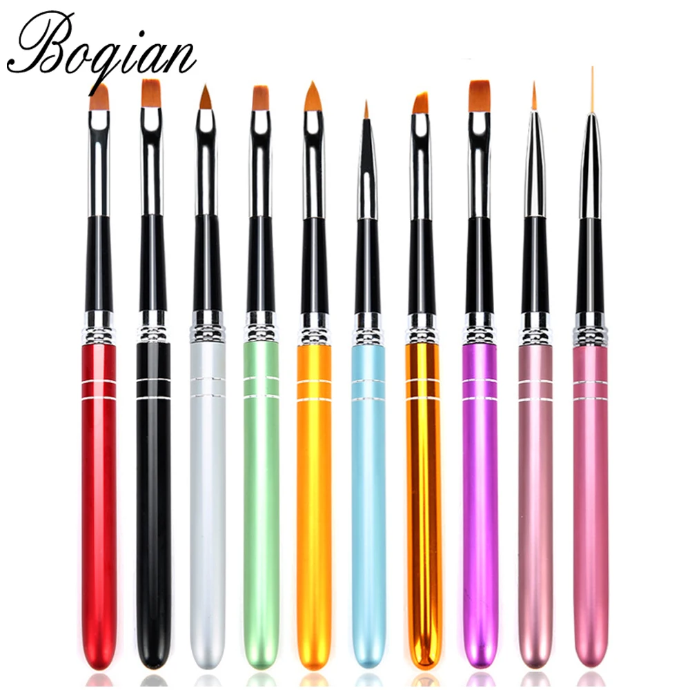 BQAN 10Pcs/lot Nail Art Brush Set 10 Colors Different Sizes Copper Handle Design Polish Nylon UV Gel Painting Nail Brushes
BQAN 10Pcs/lot Nail Art Brush Set 10 Colors Different Sizes Copper Handle Design Polish Nylon UV Gel Painting Nail Brushes