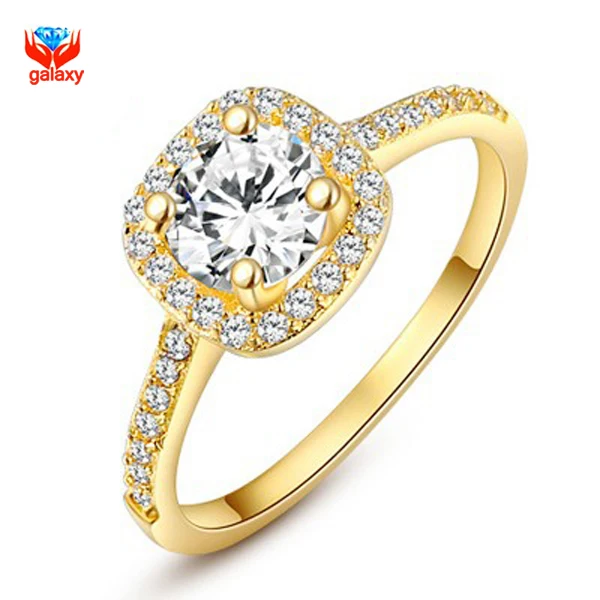 Yhamni Brand Best Quality S Real 24k Gold Filled Tail Ring Full Yhamni Fashion Jewelry Real 24k Gold Filled Engagement Ring Luxury 1 Carat Round Cz Diamant Zircon