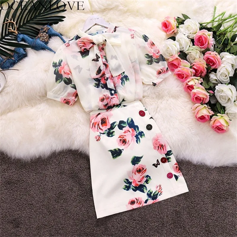 OCEANLOVE 2019 Summer Vintage Two Piece Set Bow Print Short Sleeve Blouse Women + A-line Zipper Mini Skirt Ensemble Femme 12048
OCEANLOVE 2019 Summer Vintage Two Piece Set Bow Print Short Sleeve Blouse Women + A-line Zipper Mini Skirt Ensemble Femme 12048
