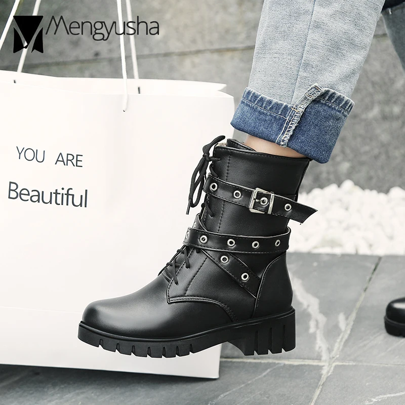White Large size martin booties women punk rivet buckle mid-calf botines lace-up zip platform short winter boots shoes women new
White Large size martin booties women punk rivet buckle mid-calf botines lace-up zip platform short winter boots shoes women new
