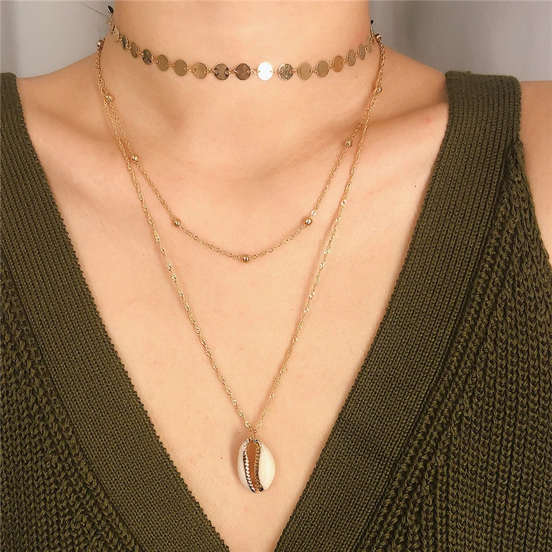 Ailodo Vintage Gold Circle Sequins Shell Pendant Necklace For Women Boho Multilayer Chokers Necklace Fashion Jewelry Gift LD190
Ailodo Vintage Gold Circle Sequins Shell Pendant Necklace For Women Boho Multilayer Chokers Necklace Fashion Jewelry Gift LD190