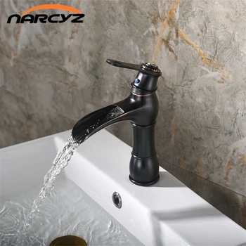 Basin Faucets Brass Black/Chrome Elegant Waterfall Bathroom Sink Faucet Single Lever Hole Deck Mount Faucet B590
Basin Faucets Brass Black/Chrome Elegant Waterfall Bathroom Sink Faucet Single Lever Hole Deck Mount Faucet B590