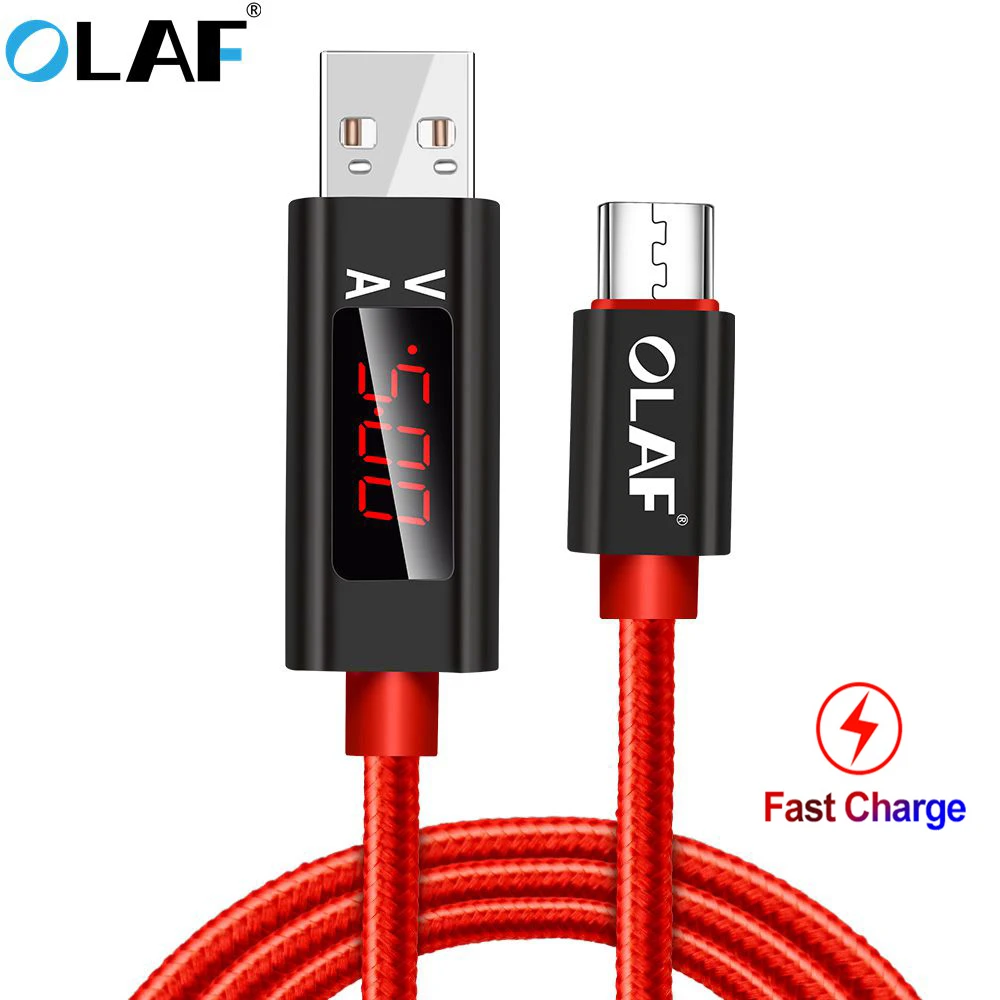 OLAF 3A Micro USB Cable LED Display Voltage and Current Nylon Braided Fast Phone cable For Xiaomi Redmi Note 7 4x Samsung Huawei
OLAF 3A Micro USB Cable LED Display Voltage and Current Nylon Braided Fast Phone cable For Xiaomi Redmi Note 7 4x Samsung Huawei