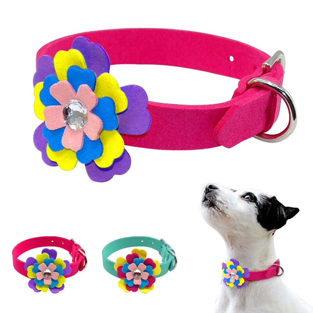 Flower Dog Collar Suede Leather Floral Crystal Puppy Kitten Collars Adjustable For Small Medium Dog Pet Pink Blue
Flower Dog Collar Suede Leather Floral Crystal Puppy Kitten Collars Adjustable For Small Medium Dog Pet Pink Blue