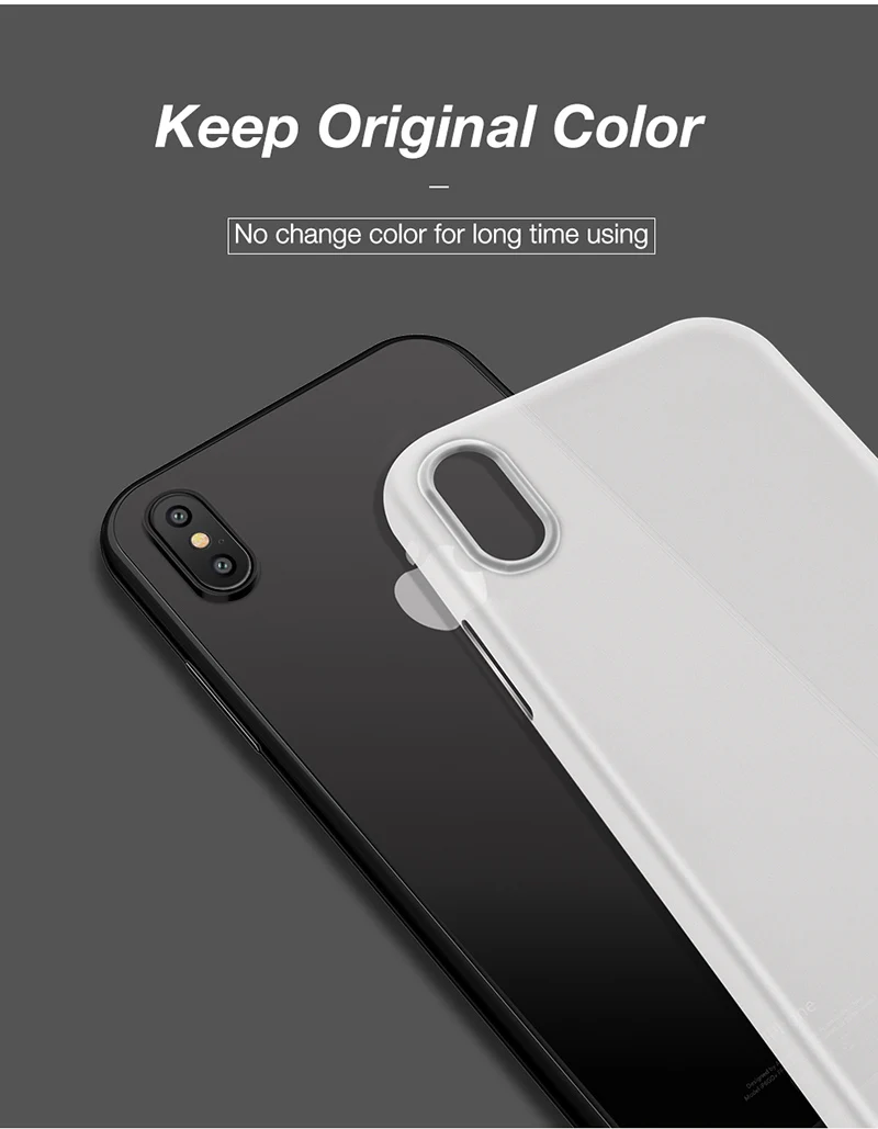 CAFELE Original NEW case for iphone X cases Ultra Thin 6 colors PP Fashion Transparent back case for Apple iphone 7 8 plus shell 11