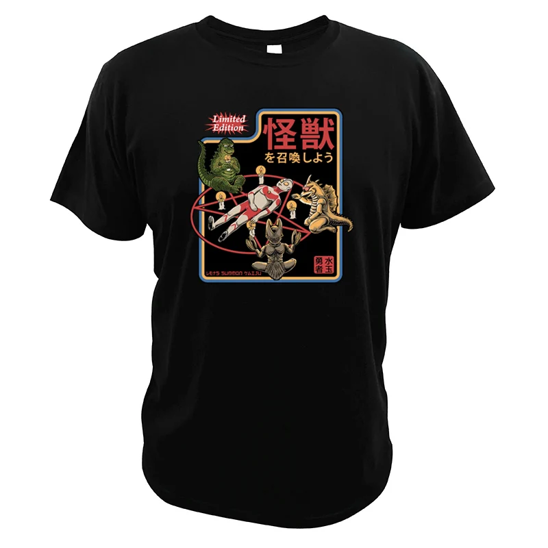 

Altman T shirt Let's Summon Kaiju Scary Satan Soft O-Neck Tees Inspired Graphic Design Wizard Evil Demon T shirt