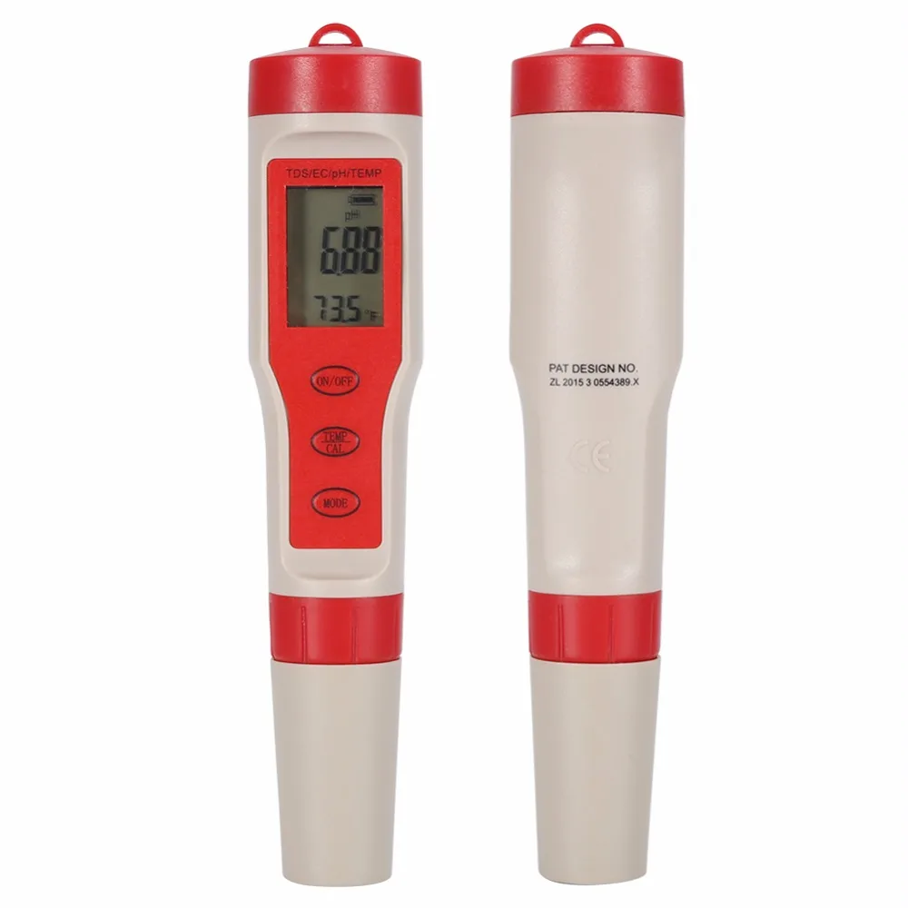 Professional pH TDS EC TEMP Digital Water Quality Tester Monitor Meter Test Pen for Pools, Drinking Water,Aquariums
Professional pH TDS EC TEMP Digital Water Quality Tester Monitor Meter Test Pen for Pools, Drinking Water,Aquariums