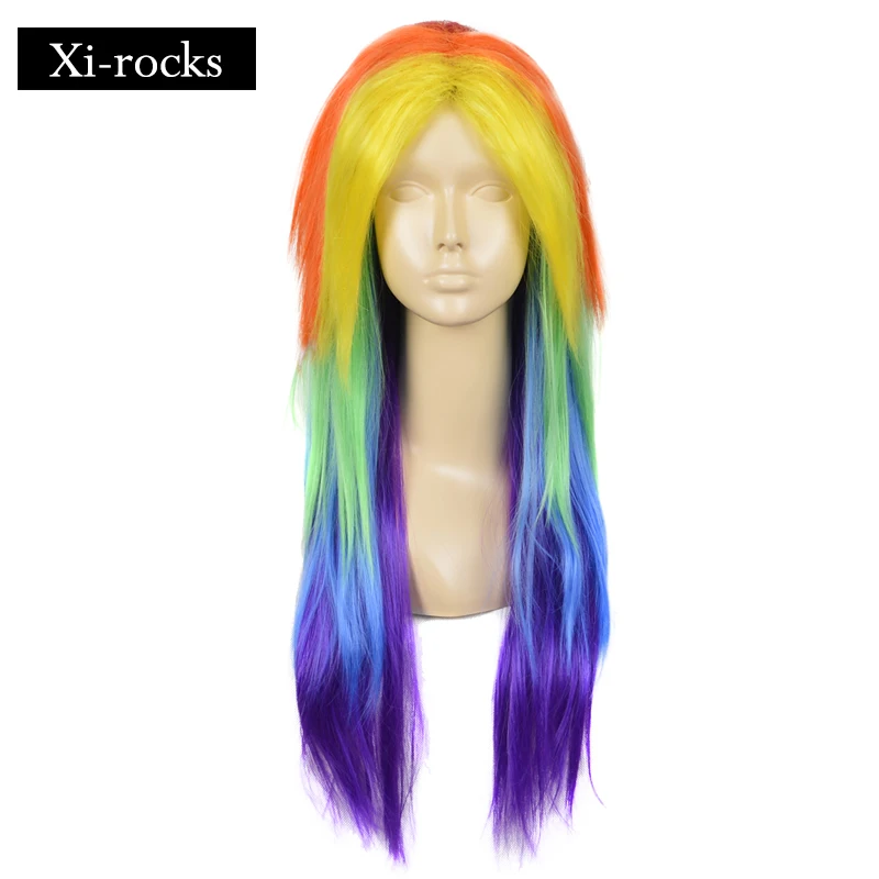 3029 Xi.rocks wigs&26 inch Long Synthetic Hair Anime Rainbow Dash Multi Color Heat Resistant Halloween Cosplay wig
3029 Xi.rocks wigs&26 inch Long Synthetic Hair Anime Rainbow Dash Multi Color Heat Resistant Halloween Cosplay wig