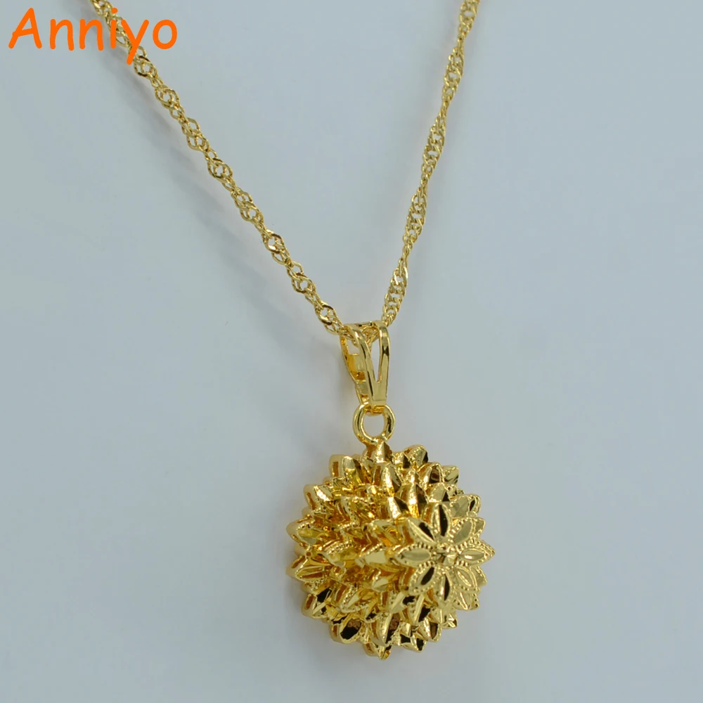 Anniyo Dubai Jewelry for Women Ethiopian Necklace Pendant Gold Color Flower Jewellery Africa/Arab/South America #057A040
Anniyo Dubai Jewelry for Women Ethiopian Necklace Pendant Gold Color Flower Jewellery Africa/Arab/South America #057A040