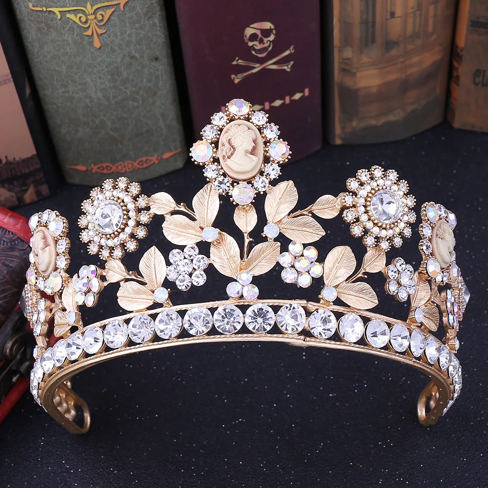 New Leaf Gold Inlaid beauty Head Baroque Bride Tiara Crown Bridal Jewelry For Women Diadem Wedding Hair Accessories Ornaments
New Leaf Gold Inlaid beauty Head Baroque Bride Tiara Crown Bridal Jewelry For Women Diadem Wedding Hair Accessories Ornaments
