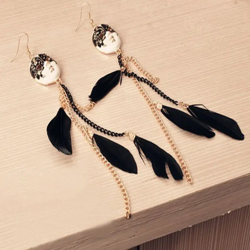 Vintage Chain Feather Tassel Mask Ball Long Earrings For Women Beauty Gift Fashion Girls Brinco Oorbellen Wholesale
Vintage Chain Feather Tassel Mask Ball Long Earrings For Women Beauty Gift Fashion Girls Brinco Oorbellen Wholesale
