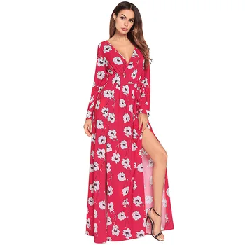 Fashion Sashes Split Dress Autumn/Summer 2018 Euramerica Women's Hot Supply Long Sleeve High Waist Printing Dress Mujer Vestidos
Fashion Sashes Split Dress Autumn/Summer 2018 Euramerica Women's Hot Supply Long Sleeve High Waist Printing Dress Mujer Vestidos