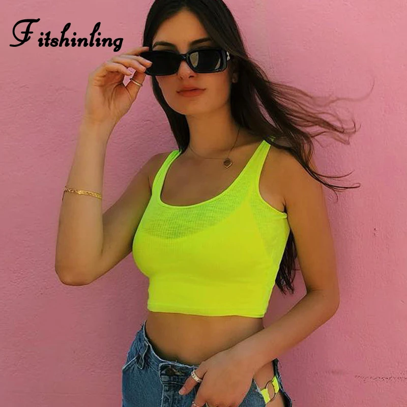 Fitshinling Hot sale neon crop top female tank streetwear body sexy hot summer women tanks tops fluorescence slim fashion vest
Fitshinling Hot sale neon crop top female tank streetwear body sexy hot summer women tanks tops fluorescence slim fashion vest