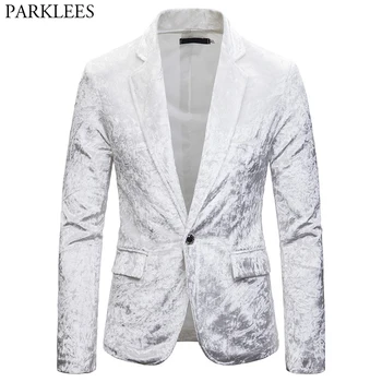 Men's Velvet Velour White Blazer Jacket 2019 New Slim Fit One Button Corduroy Suit Jacket Male Party Club Stage Blazer Masculino
Men's Velvet Velour White Blazer Jacket 2019 New Slim Fit One Button Corduroy Suit Jacket Male Party Club Stage Blazer Masculino