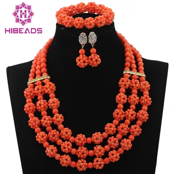 Luxury Orange Coral Beads African Wedding Bridal Jewelry Set Coral Beads Necklace Fashion Jewelry Free ShipABL798
Luxury Orange Coral Beads African Wedding Bridal Jewelry Set Coral Beads Necklace Fashion Jewelry Free ShipABL798