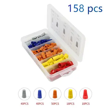 158Pcs Electrical Wire Connection Screw Twist Connector Cap w/ Spring Insert Assortment Kit
158Pcs Electrical Wire Connection Screw Twist Connector Cap w/ Spring Insert Assortment Kit