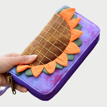 Fashion Design Sunflower Appliques Long Ladies Purses Fashion Clutch Wallets Card Holder Wrist Strap Zipper Standard Wallets
Fashion Design Sunflower Appliques Long Ladies Purses Fashion Clutch Wallets Card Holder Wrist Strap Zipper Standard Wallets