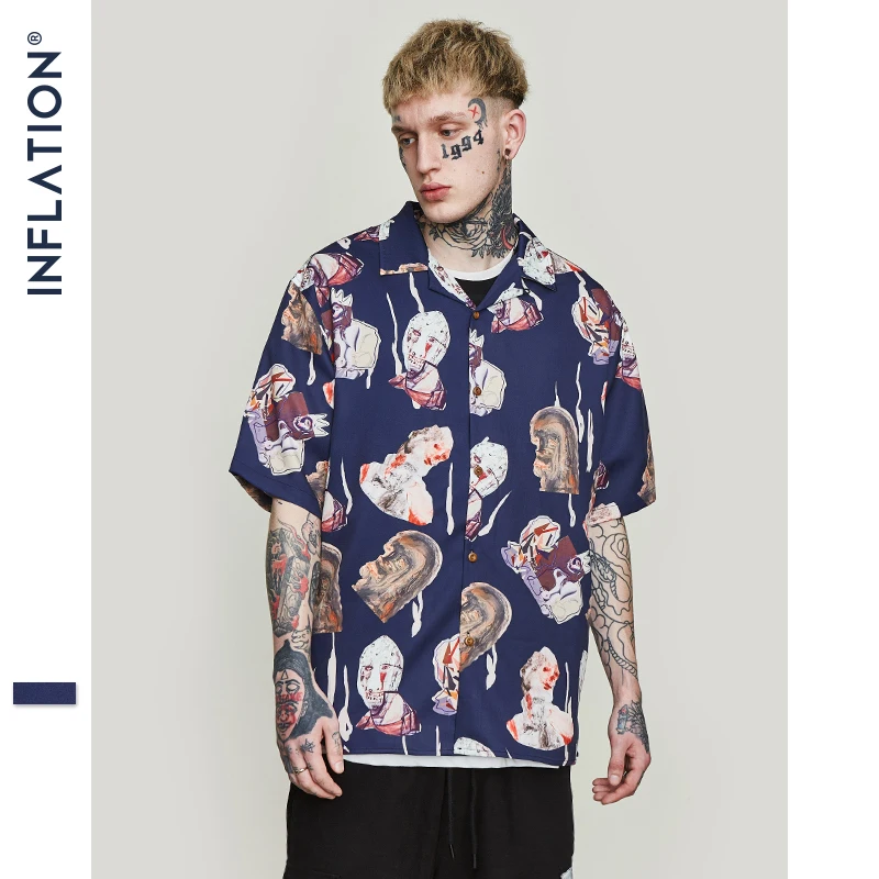 INFLATION Mens Hawaiian Shirt Male Casual Abstract Printed Beach Shirts Short Sleeve Summer 2019 Loose Men Clothes 9218S
INFLATION Mens Hawaiian Shirt Male Casual Abstract Printed Beach Shirts Short Sleeve Summer 2019 Loose Men Clothes 9218S