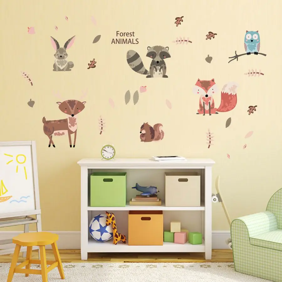 Colorful Forest Animals Wall Stickers Birds Deer Fox Rabbits Leaf Decals Decoration For House Nursery Kids Bedroom Modern Art
Colorful Forest Animals Wall Stickers Birds Deer Fox Rabbits Leaf Decals Decoration For House Nursery Kids Bedroom Modern Art