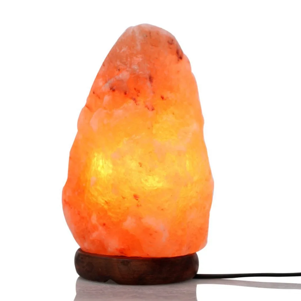 

Hand Carved Adjustable Wooden Base Himalayan Crystal Rock Salt Lamp with Dimmer Switch UL-Listed 6ft Cord 5-7Lbs