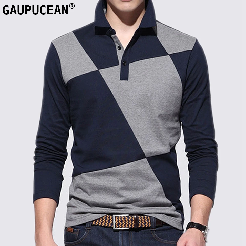 Quality Fashion Cotton Man POLO-shirt Long Sleeve Turn Down Collar Casual Patchwork Male Spring Autumn Grey Blue Men Polo Shirt
Quality Fashion Cotton Man POLO-shirt Long Sleeve Turn Down Collar Casual Patchwork Male Spring Autumn Grey Blue Men Polo Shirt