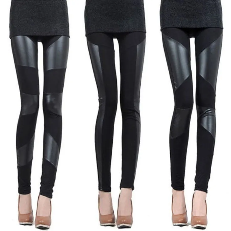Black Faux Leather Patchwork Leggings New Fashion Womens High Quality Trousers Pants Sexy Bodycon Slim Leggings
Black Faux Leather Patchwork Leggings New Fashion Womens High Quality Trousers Pants Sexy Bodycon Slim Leggings