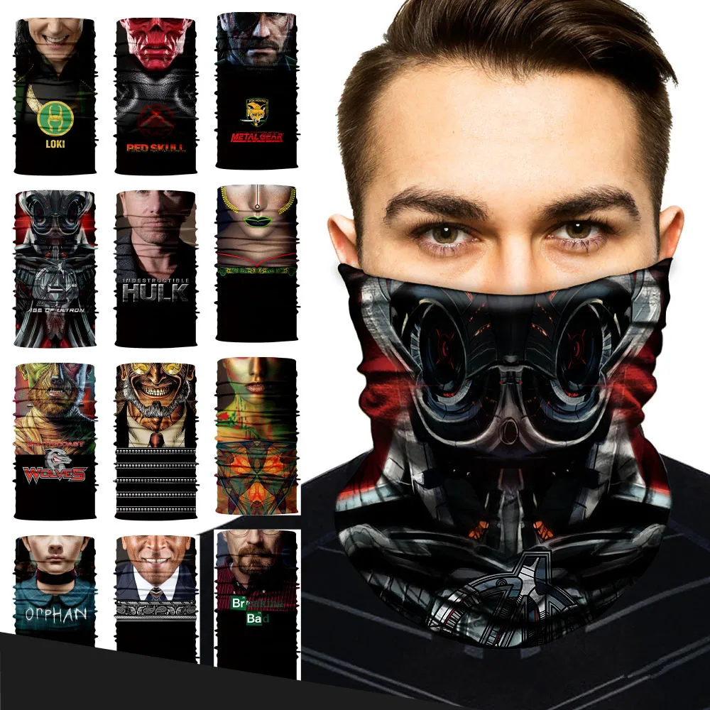 100pcs/lot 3D Cosplay Face Mask Marvel Superhero Seamless Bandana Neck Tube Buffs Halloween Magic Scarf Snowboard Ski Balaclava
100pcs/lot 3D Cosplay Face Mask Marvel Superhero Seamless Bandana Neck Tube Buffs Halloween Magic Scarf Snowboard Ski Balaclava