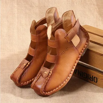 Classical style Gladiator Sandals Women Summer Shoes Leather Female Soft Classics Manual Sewing Cover Heel Women's shoes
Classical style Gladiator Sandals Women Summer Shoes Leather Female Soft Classics Manual Sewing Cover Heel Women's shoes