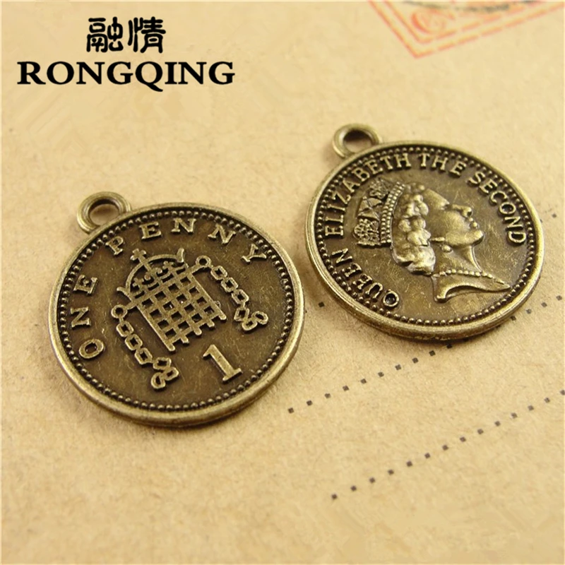 RONGQING Antique Bronze 17*19MM 100pcs/lot Ancient Coins Elizabeth Pendants Handmade Jewelry DIY
RONGQING Antique Bronze 17*19MM 100pcs/lot Ancient Coins Elizabeth Pendants Handmade Jewelry DIY