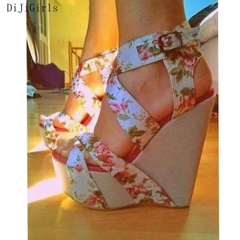 Sweet Printed Cloth Women Sandals Wedges Sandales Platform Fish Mouth Gladiator High Sandals Womens Cross-tie Party Shoes Dance
Sweet Printed Cloth Women Sandals Wedges Sandales Platform Fish Mouth Gladiator High Sandals Womens Cross-tie Party Shoes Dance