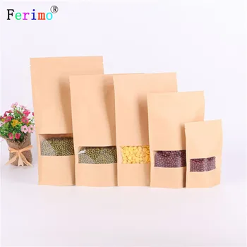 100pcs Large size Kraft paper windowed self-sealing bag Camellia oleifera hand self-supporting packing miscellaneous grain bags
100pcs Large size Kraft paper windowed self-sealing bag Camellia oleifera hand self-supporting packing miscellaneous grain bags