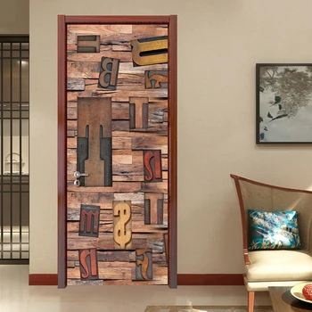 PVC Self Adhesive Waterproof English Alphabet Mural Wallpaper 3D Vintage Wood Grain Door Sticker Living Room Study 3D Door Mural
PVC Self Adhesive Waterproof English Alphabet Mural Wallpaper 3D Vintage Wood Grain Door Sticker Living Room Study 3D Door Mural