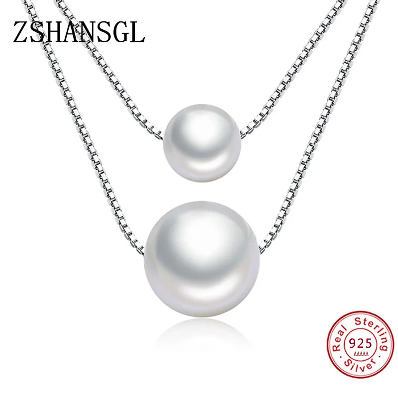 925 Sterling Silver Necklace Double Layer Chain Natural Freshwater Pearl Choker Necklaces & Pendants For Women kolye Jewelry
925 Sterling Silver Necklace Double Layer Chain Natural Freshwater Pearl Choker Necklaces & Pendants For Women kolye Jewelry