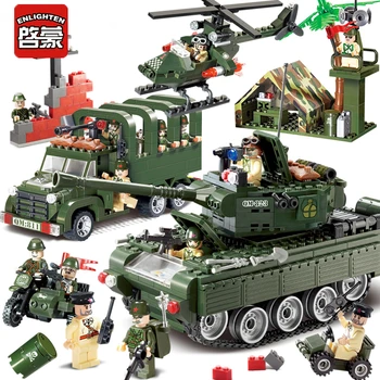 Enlighten Building Block Military Tank Truck Helicopter Set with 15 figures 1049pcs Educational Bricks -No Box
Enlighten Building Block Military Tank Truck Helicopter Set with 15 figures 1049pcs Educational Bricks -No Box