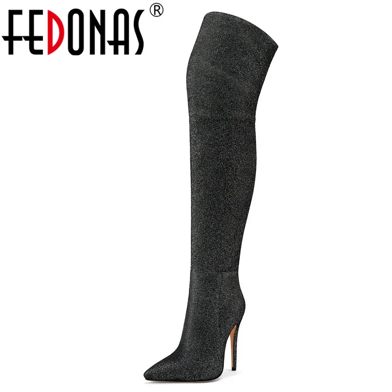 FEDONAS Sexy Women Pointed Toe Thin Heels Over The Knee Boots Kid Suede Flock High Heels Autumn Party Night Club Dancing Shoes
FEDONAS Sexy Women Pointed Toe Thin Heels Over The Knee Boots Kid Suede Flock High Heels Autumn Party Night Club Dancing Shoes