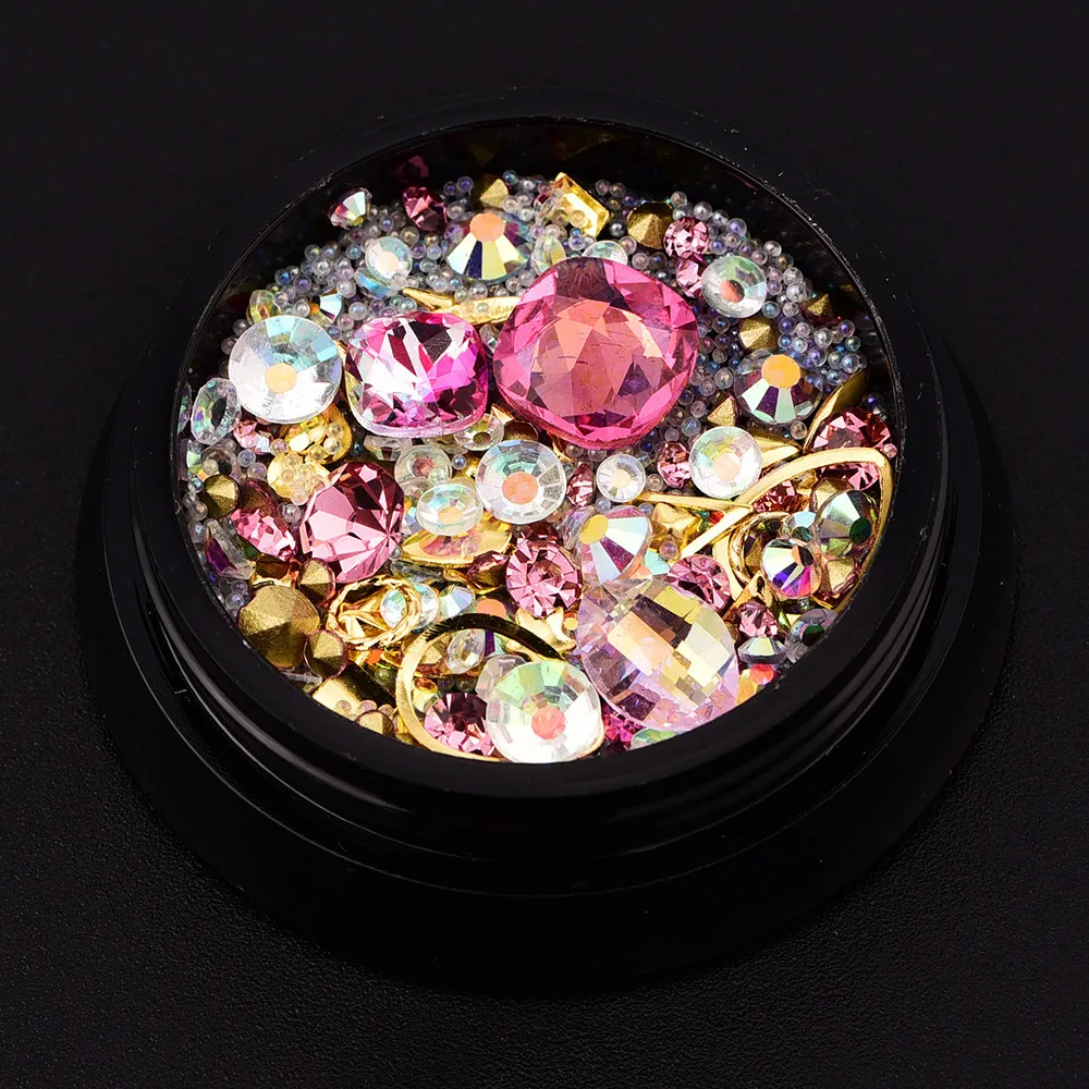Nail Art Rhinestone Jewelry 4cm Black Boxed Magical Tip Drill + Flat Drill + Elf Bead + Gemstone Mixed Nail Decoration diy
Nail Art Rhinestone Jewelry 4cm Black Boxed Magical Tip Drill + Flat Drill + Elf Bead + Gemstone Mixed Nail Decoration diy