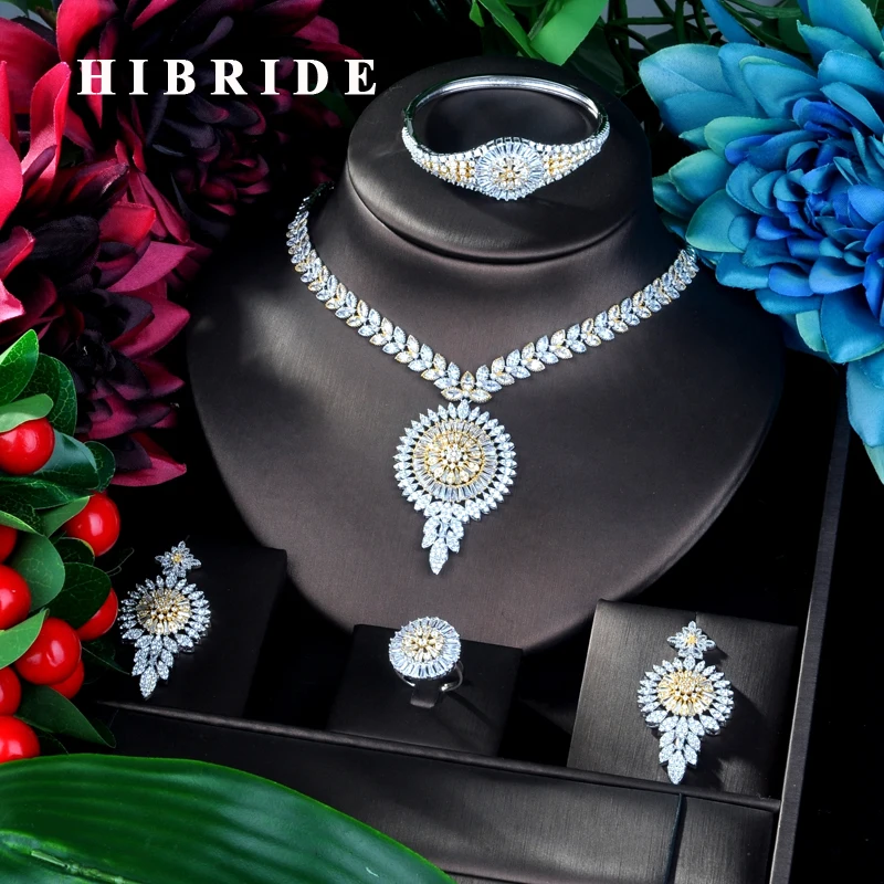 HIBRIDE большой длинный кулон в форме цветка, двухцветный комплект ювелирных изделий, CZ серьги, ожерелье, Женский комплект ювелирных изделий для невесты, подарки для вечеринок, женский
HIBRIDE большой длинный кулон в форме цветка, двухцветный комплект ювелирных изделий, CZ серьги, ожерелье, Женский комплект ювелирных изделий для невесты, подарки для вечеринок, женский