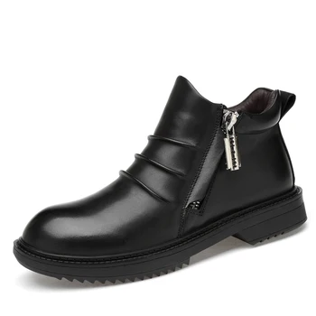 England style men casual business office formal dress cow leather warm fur shoes short plush boot winter snow ankle cotton boots
England style men casual business office formal dress cow leather warm fur shoes short plush boot winter snow ankle cotton boots