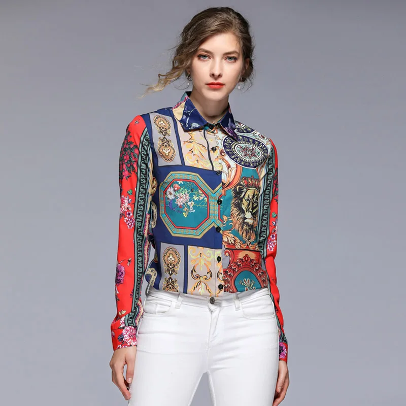 Women Vintage Blouses Summer Long Sleeve Top Floral Animal Print Shirt Wild Women Tops Blusas Mujer de moda 2019
Women Vintage Blouses Summer Long Sleeve Top Floral Animal Print Shirt Wild Women Tops Blusas Mujer de moda 2019