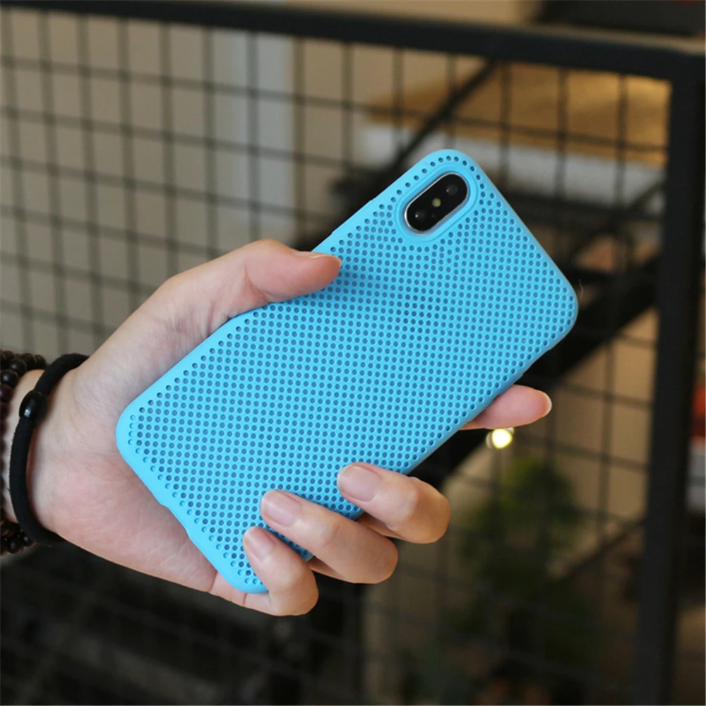 Fashion Candy colors Cooling Breathing Mesh Grid Case for iPhone 8 7 6 6S Plus X luxury Heat Dissipation Liquid Silicone Cover
Fashion Candy colors Cooling Breathing Mesh Grid Case for iPhone 8 7 6 6S Plus X luxury Heat Dissipation Liquid Silicone Cover