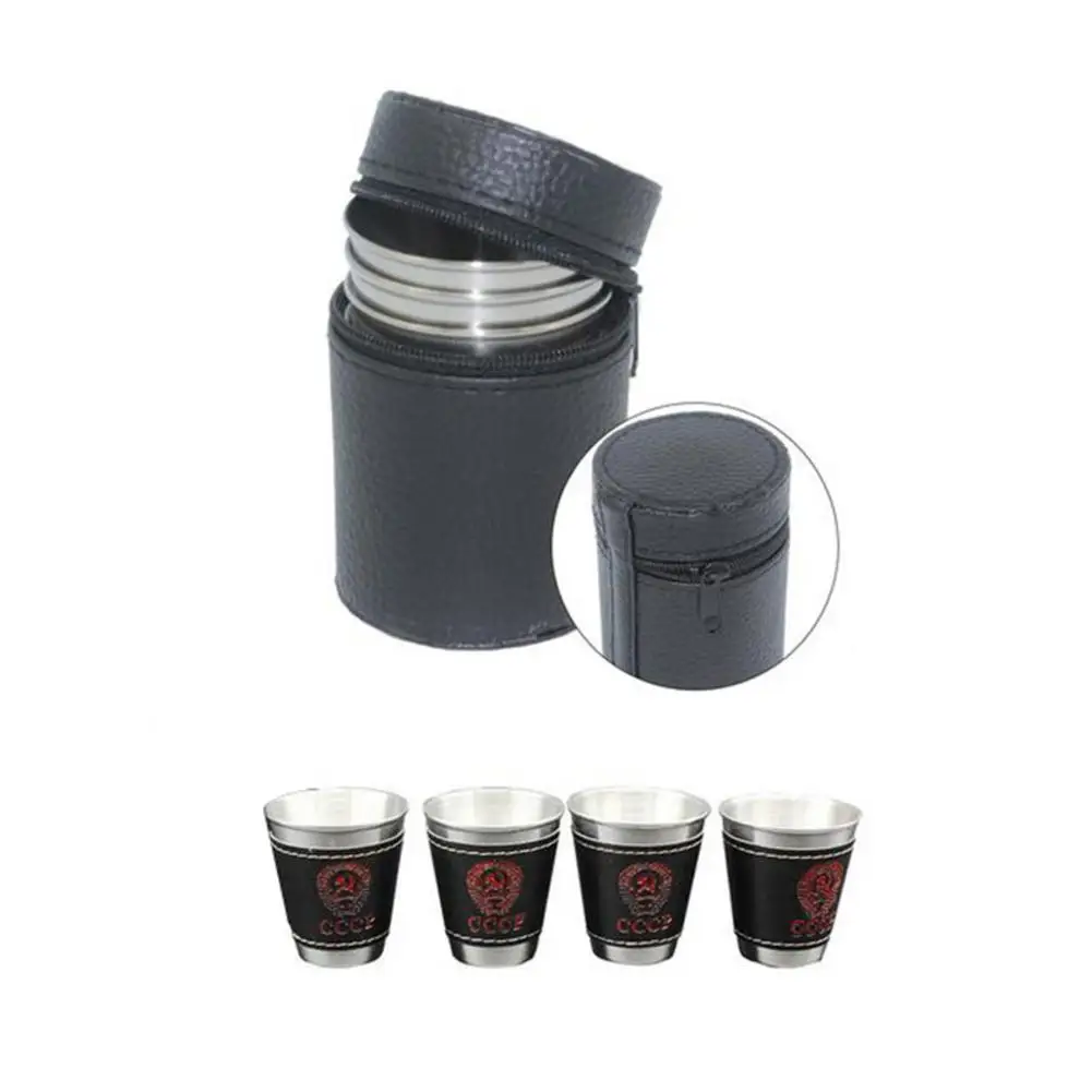 4Pcs Outdoor Camping Travel Cup Set Tableware Picnic Supplies Stainless Steel Water Wine Beer Whiskey Cups With PU Leather Case
4Pcs Outdoor Camping Travel Cup Set Tableware Picnic Supplies Stainless Steel Water Wine Beer Whiskey Cups With PU Leather Case