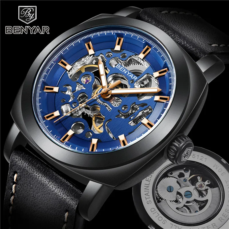 BENYAR 2020 New Skeleton Automatic Watch Men Waterproof Mens Tourbillon Mechanical Watches Top Brand Luxury Wristwatches Relogio
BENYAR 2020 New Skeleton Automatic Watch Men Waterproof Mens Tourbillon Mechanical Watches Top Brand Luxury Wristwatches Relogio