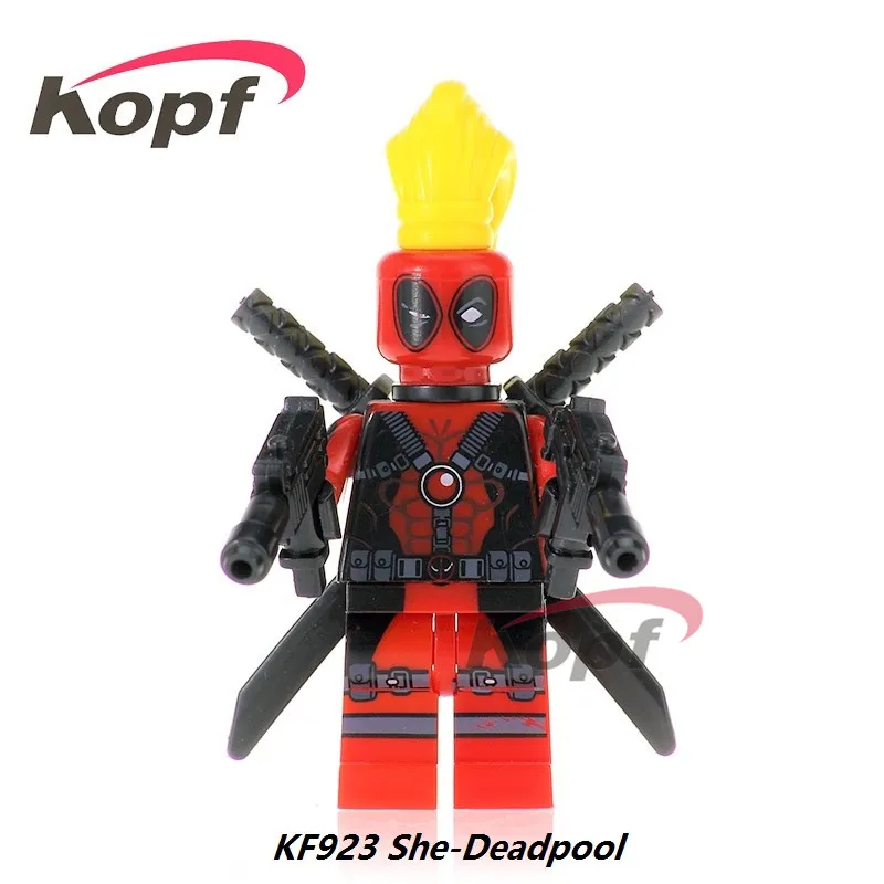 Single Sale Super Heroes She-Deadpool White Gwenpool Blue Armed Deadpool With Weapons Building Blocks Children Gift Toys KF923
Single Sale Super Heroes She-Deadpool White Gwenpool Blue Armed Deadpool With Weapons Building Blocks Children Gift Toys KF923