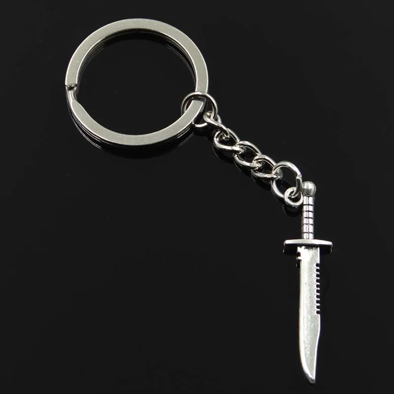 new fashion men 30mm keychain DIY metal holder chain vintage sword dagger 43x10mm silver pendant Gift
new fashion men 30mm keychain DIY metal holder chain vintage sword dagger 43x10mm silver pendant Gift