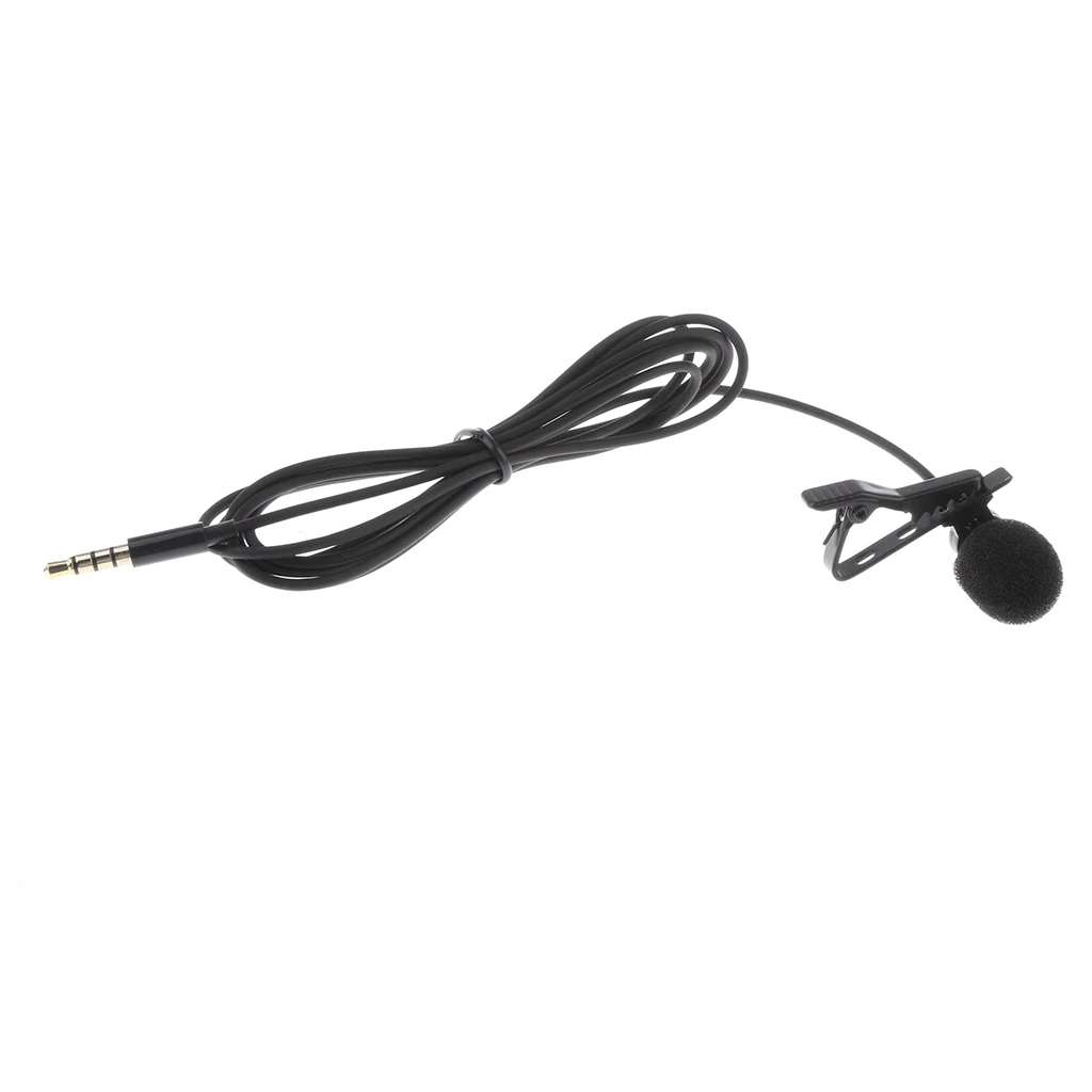 Wired 3.5mm Lapel Lavalier Microphone Condenser Mic with Small Bag for Audio Smartphone Recording