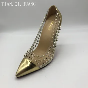 2017 Hot Sales Women Genuine Leather Rivets Heels Shoes Fashion High Quality Sexy Pumps High Heels Shoes
2017 Hot Sales Women Genuine Leather Rivets Heels Shoes Fashion High Quality Sexy Pumps High Heels Shoes