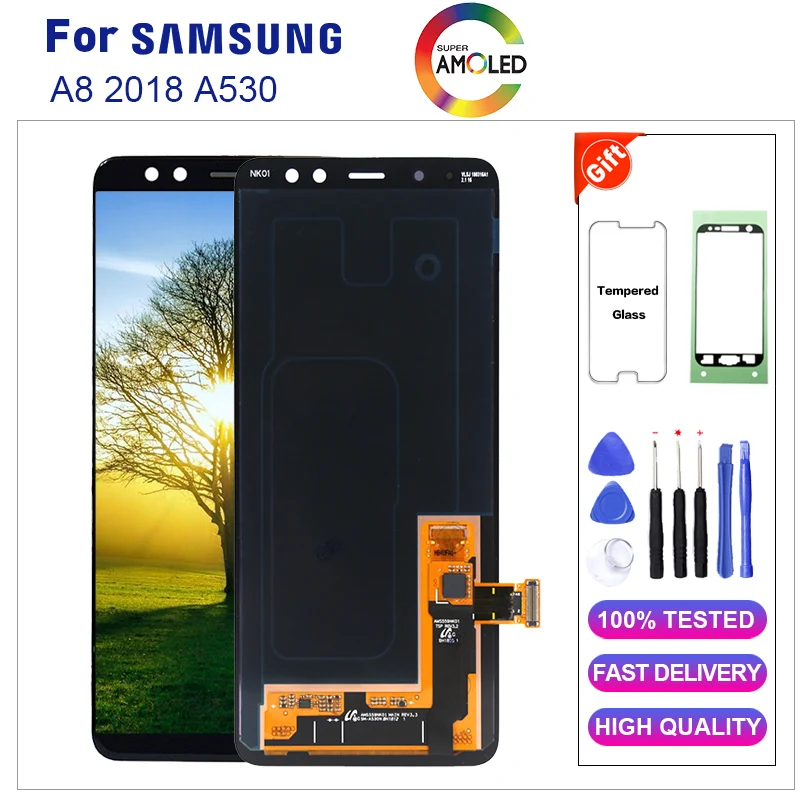 Amoled lcd For Samsung A8 2018 A530 LCD Display +Touch Screen Digitizer Assembly Replacement Assembly Replacement Parts
Amoled lcd For Samsung A8 2018 A530 LCD Display +Touch Screen Digitizer Assembly Replacement Assembly Replacement Parts